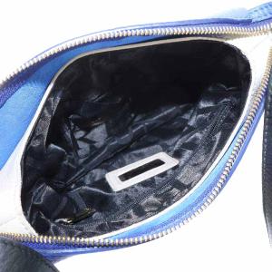 FURLA ショルダーバッグ レザー フラップ ブルー アイボリー