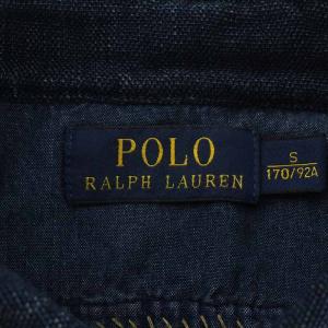POLO RALPH LAUREN シャツ カジュアルシャツ 半袖 刺繍 S 紺 ネイビー