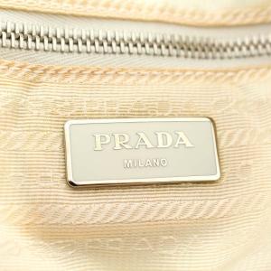 PRADA トートバッグ 三角プレート 2WAY ストライプ キャンバス イエロー