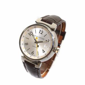 LOUIS VUITTON Q113M タンブールGMT 腕時計 オートマチック ブラウン シルバー
