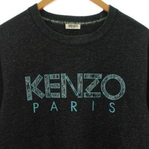 KENZO スウェット トレーナー ロゴ 刺繍 長袖 クルーネック L ブラック