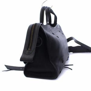 BALENCIAGA BLACKOUT CITY S ハンドバッグ 2WAY カーフレザー 黒
