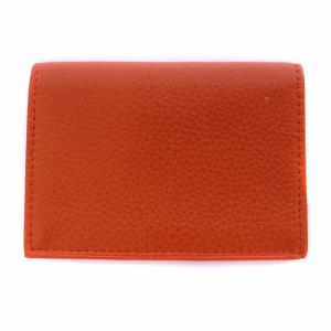 POLO RALPH LAUREN カードケース 名刺入れ ロゴ 型押し レザー インド製 オレンジ