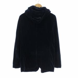 COMME des GARCONS SHIRT ベロア ジップアップ パーカー 長袖 裏地メッシュ M ネイビー