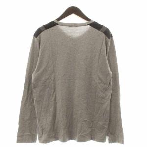 BLACK LABEL CRESTBRIDGE Tシャツ カットソー チェック切替 長袖 L グレー