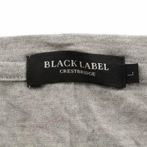BLACK LABEL CRESTBRIDGE Tシャツ カットソー チェック切替 長袖 L グレー