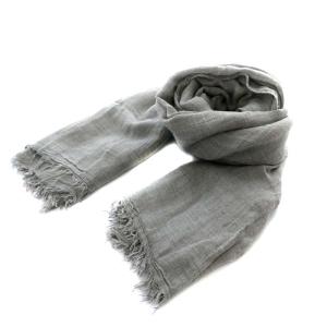 ストール マフラー フリンジ カシミヤ混 モダール グレー