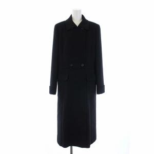 Leilian ステンカラーコート アウター ロング カシミヤ100％ ファー 11 ブラック