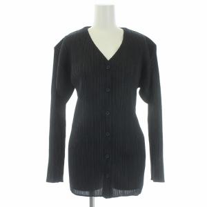 PLEATS PLEASE ISSEY MIYAKE イッセイミヤケ カーディガン プリーツ 長袖 3 黒