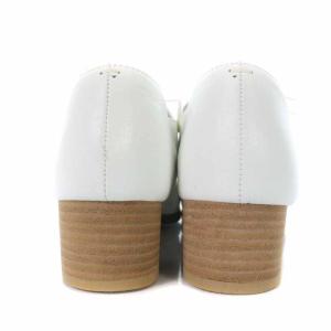 MARGARET HOWELL idea ドレスシューズ レザー チャンキーヒール レースアップ 23.5cm ホワイト