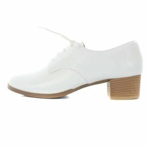 MARGARET HOWELL idea ドレスシューズ レザー チャンキーヒール レースアップ 23.5cm ホワイト