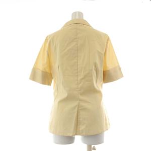 GIVENCHY ブラウス シャツ スキッパー 半袖 ロールアップ 38 M 黄色 イエロー