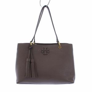 TORY BURCH トートバッグ ショルダーバッグ レザー タッセル グレージュ