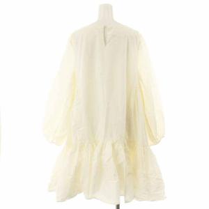 Merlette 21AW BYWARD クルーネックティアードギャザーワンピース ひざ丈 白 3410300034