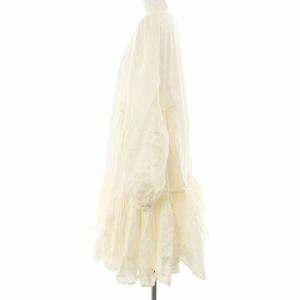 Merlette 21AW BYWARD クルーネックティアードギャザーワンピース ひざ丈 白 3410300034