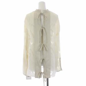 Ameri VINTAGE 20AW HAOKAN BACK RIBBON BLOUSE ブラウス シャツ 長袖 ライトグレー