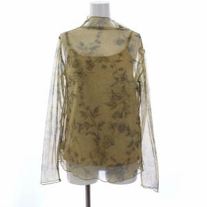 21SS BENETT SHEER TOP カットソー 長袖 ハイネック 総柄 F カーキ