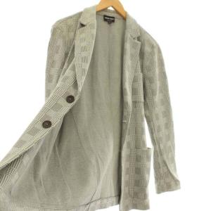 GIORGIO ARMANI テーラードジャケット シングル 2B スプリング ノーベント チェック 3XSG52 SJFXZ ストレッチ 50 L ライトグレー