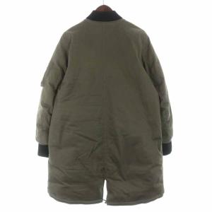 DIESEL ダウンジャケット ロング 切替 ジップアップ XS カーキ