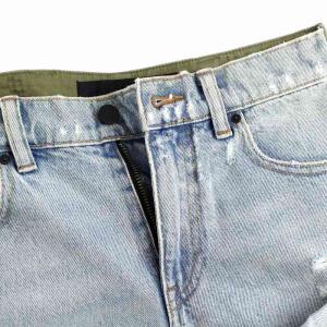 alexanderwang HIKE MIX ショート デニムパンツ ジーンズ 切替 ダメージ加工 W25 S ブルー カーキ