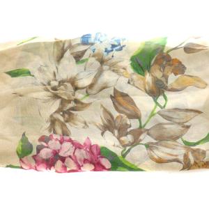 Faliero Sarti ストール マフラー 花柄 シルク ベージュ