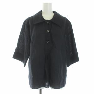 21AW LINEN VOILE シャツ リネン 半袖 2 M 黒 ブラック