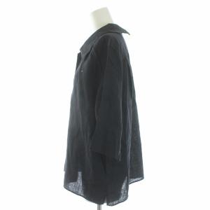 MARGARET HOWELL 21AW LINEN VOILE シャツ リネン 半袖 2 M 黒 ブラック