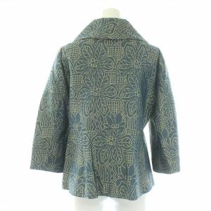 VIVIENNE TAM ジャケット ショートコート 七分袖 総柄 0 ブルー ベージュ