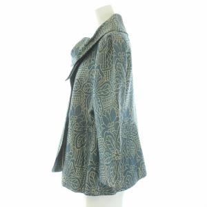 VIVIENNE TAM ジャケット ショートコート 七分袖 総柄 0 ブルー ベージュ