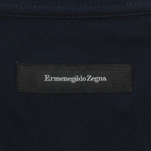 Ermenegildo Zegna シャツ ステンカラー 長袖 鹿の子 ネイビー