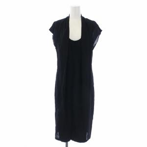 ここのえ期 フレンチスリーブ ワンピース ロング 38 S 黒 ブラック