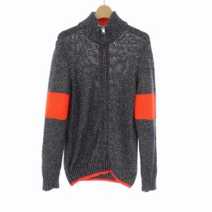 長袖 ニットカーディガン ジップアップ ハイネック S 黒