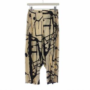 イッセイミヤケ HAPPENING RAIN イージー サルエルパンツ 総柄 3 ベージュ