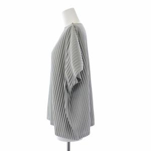 PLEATS PLEASE ISSEY MIYAKE イッセイミヤケ 17SS ヘリンボーン柄 ドルマンスリーブ カットソー ボトルネック 3 グレー
