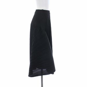 PLEATS PLEASE ISSEY MIYAKE 18SS アシンメトリー フレアスカート 3 黒