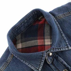 DIESEL リバーシブル デニムジャケット チェック L ブルー レッド