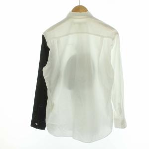 COMME des GARCONS SHIRT シャツ スタンダードカラー 長袖 プリント 切替 S ホワイト ブラック W23035