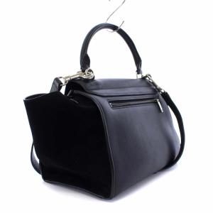 CELINE トラペーズ スモール ハンドバッグ 2way レザー 黒