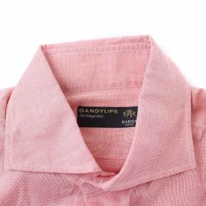 BARBA DANDYLIFE ホリゾンタルカラーシャツ 長袖 コットン 40 15.5 L 赤 レッド