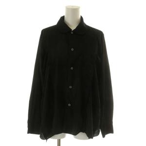 AD2021 ブラウス シャツ 長袖 ラウンドカラー XS ブラック 1H-B025