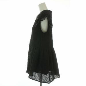 Chesty 22SS オーガンジーカラートップス カットソー ノースリーブ ビーズ装飾 花柄 1 S ブラック