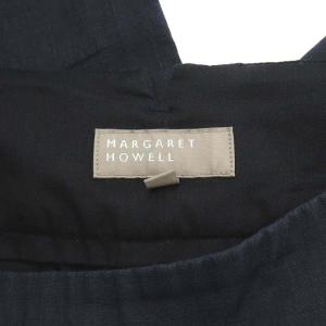 MARGARET HOWELL 2018 ワイドパンツ ガウチョパンツ 麻 リネン 2 ネイビー