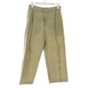 2018 ワイドパンツ 麻 リネン ジッパーフライ 2 M ベージュ 578-9143007