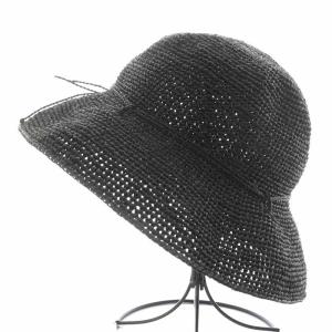 HELEN KAMINSKI スリランカ製 ラフィアハット 麦わら帽子 ハット 黒 ブラック