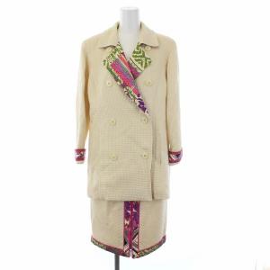 LEONARD FASHION スーツ セットアップ 上下 テーラードジャケット スカート 花柄 9AR M アイボリー