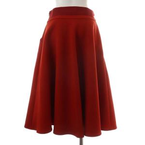 M'S GRACY 21年 フレアスカート ひざ丈 リボン 38 レッド