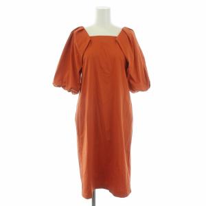 Diagram GRACE CONTINENTAL 22SS パフスリーブジャージワンピース ひざ丈 半袖 ベルト 36 S オレンジ
