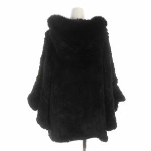 GRACE CONTINENTAL ファーコート ラビットファー フード 36 S ブラック