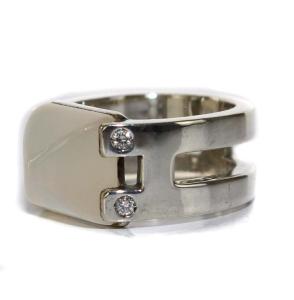 HERMES ヴィンテージ メドール ダイヤ4P ムーンストーンリング 54 シルバー