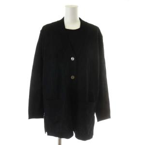 ヴィンテージ アンサンブル カーディガン ニット チェック 42 M 黒 ブラック